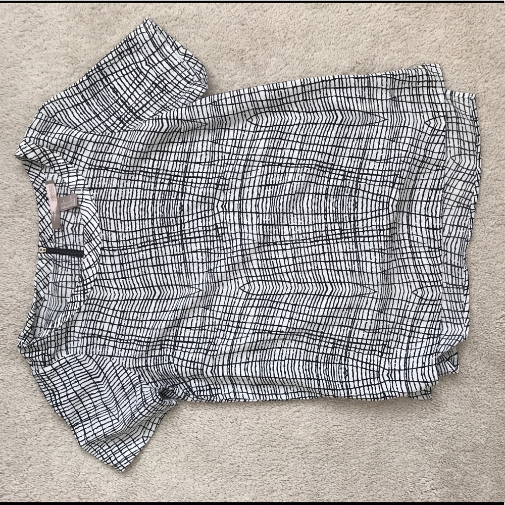 Silky black and white shirt